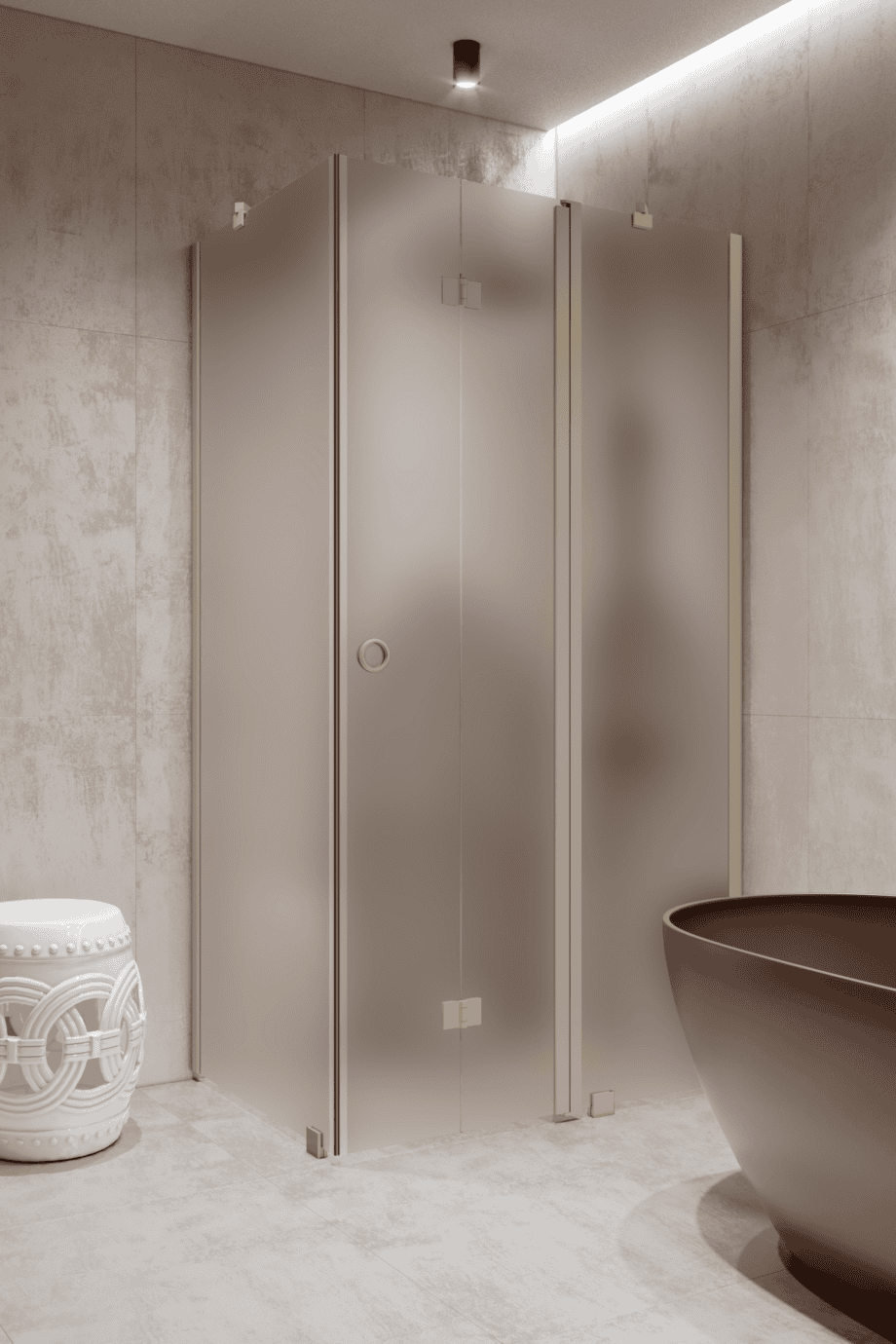Shower enclosure Hietakari Forma 371, Sand frame, satin frosted glass Shower enclosure Hietakari Forma 371, Sand frame, satin frosted glass