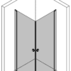 Shower enclosure Hietakari Forma 372 – 3D drawing Shower enclosure Hietakari Forma 372, hinged door + hinged door – 3