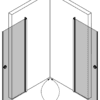 Shower enclosure Hietakari Forma 372 – 3D drawing 2 Shower enclosure Hietakari Forma 372, hinged door + hinged door – 4