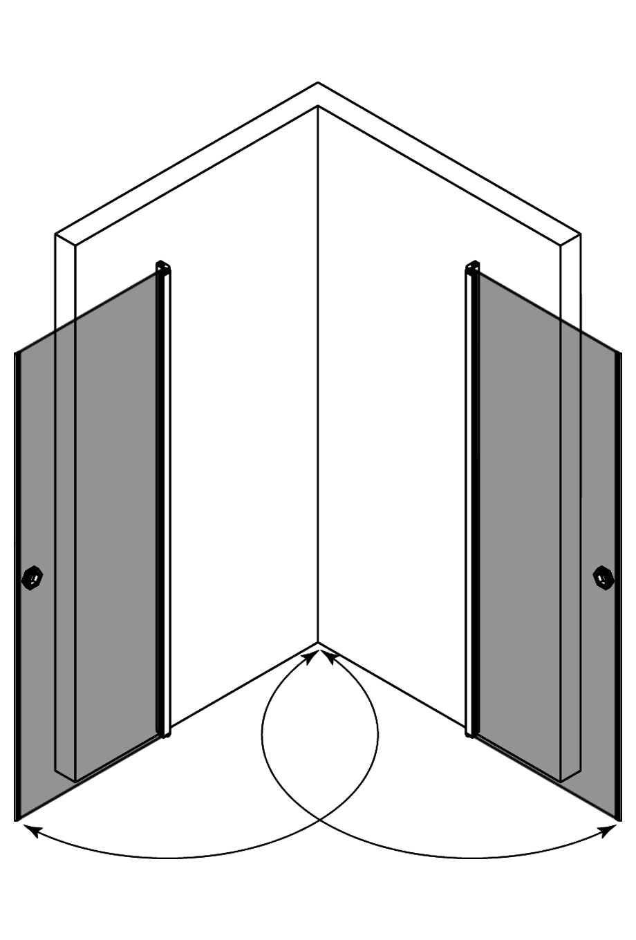 Shower enclosure Hietakari Forma 372, hinged door + hinged door – 4