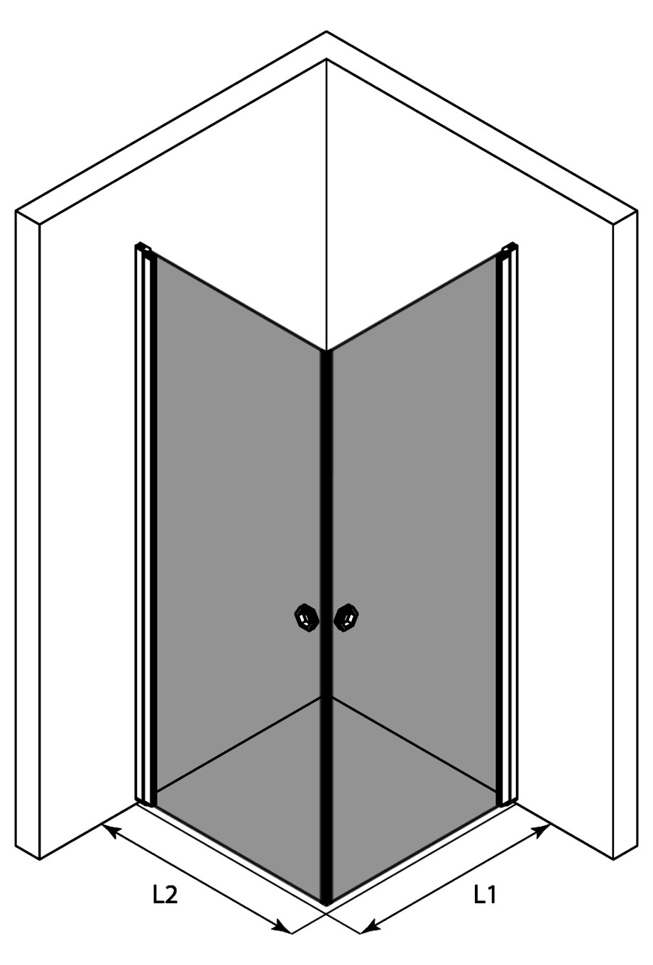 Shower enclosure Hietakari Forma 372, hinged door + hinged door – 3