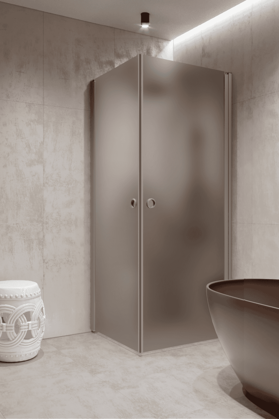 Shower enclosure Hietakari Forma 372, aluminium frame, grey satin glass Shower enclosure Hietakari Forma 372, aluminium frame, grey satin glass