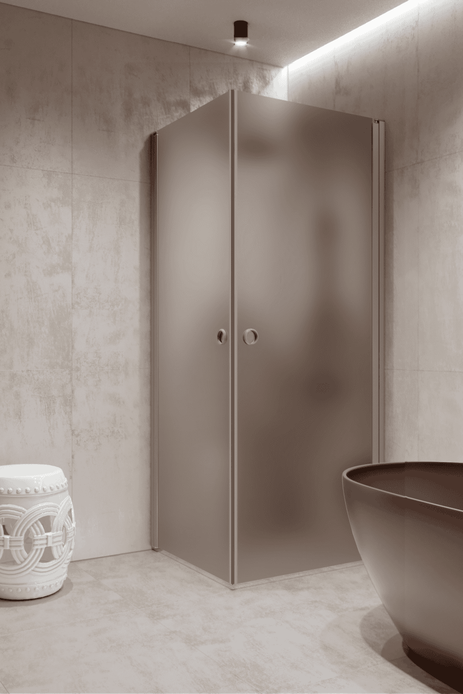 Shower enclosure Hietakari Forma 372, aluminium frame, brown satin glass Shower enclosure Hietakari Forma 372, aluminium frame, brown satin glass
