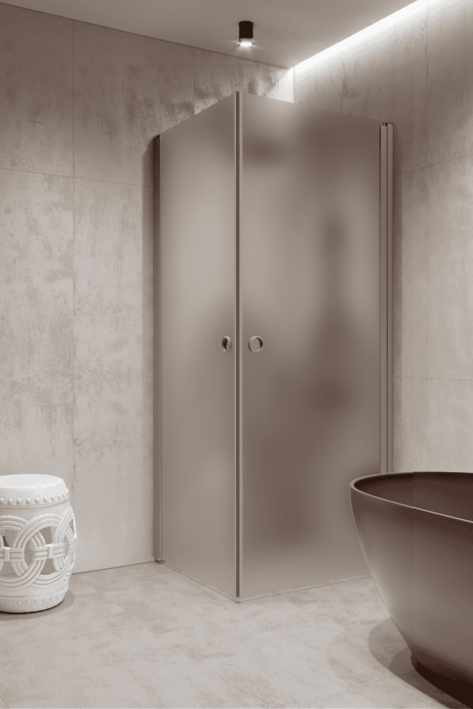 Shower enclosure Hietakari Forma 372, aluminium frame, satin frosted glass Shower enclosure Hietakari Forma 372, aluminium frame, satin frosted glass