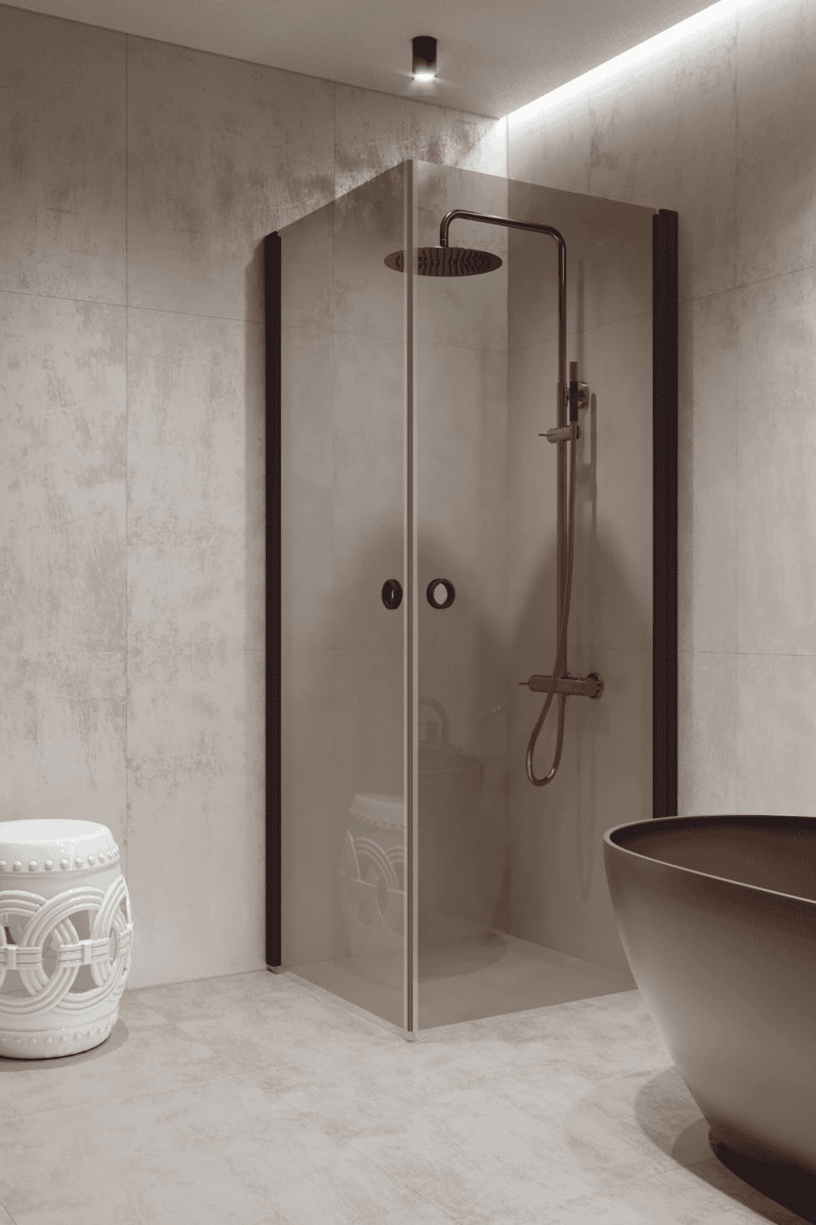 Shower enclosure Hietakari Forma 372, Cocoa frame, grey tinted glass Shower enclosure Hietakari Forma 372, Cocoa frame, grey tinted glass