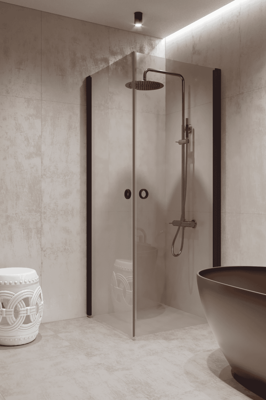 Shower enclosure Hietakari Forma 372, Cocoa frame, clear glass Shower enclosure Hietakari Forma 372, Cocoa frame, clear glass