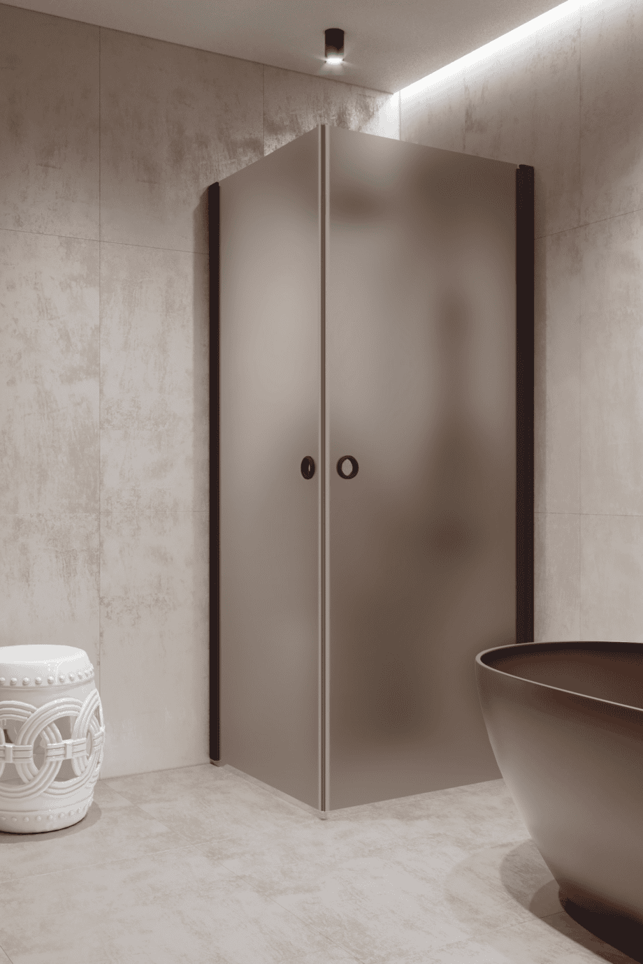 Shower enclosure Hietakari Forma 372, Cocoa frame, brown satin glass Shower enclosure Hietakari Forma 372, Cocoa frame, brown satin glass