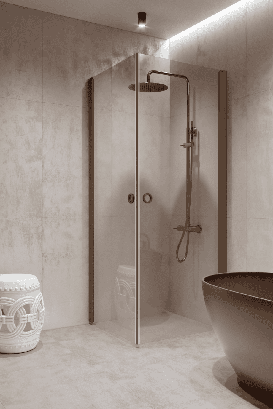 Shower enclosure Hietakari Forma 372, Mocha frame, super bright glass Shower enclosure Hietakari Forma 372, Mocha frame, super bright glass