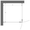 Shower enclosure Hietakari Forma 372 – dimension drawing Shower enclosure Hietakari Forma 372, hinged door + hinged door – 2