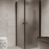 Shower enclosure Hietakari Forma 372, black frame, grey satin glass Shower enclosure Hietakari Forma 372, black frame, grey satin glass