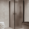 Shower enclosure Hietakari Forma 372, black frame, brown satin glass Shower enclosure Hietakari Forma 372, black frame, brown satin glass