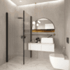 Shower enclosure Hietakari Forma 372, black frame, reeded glass Shower enclosure Hietakari Forma 372, black frame, reeded glass