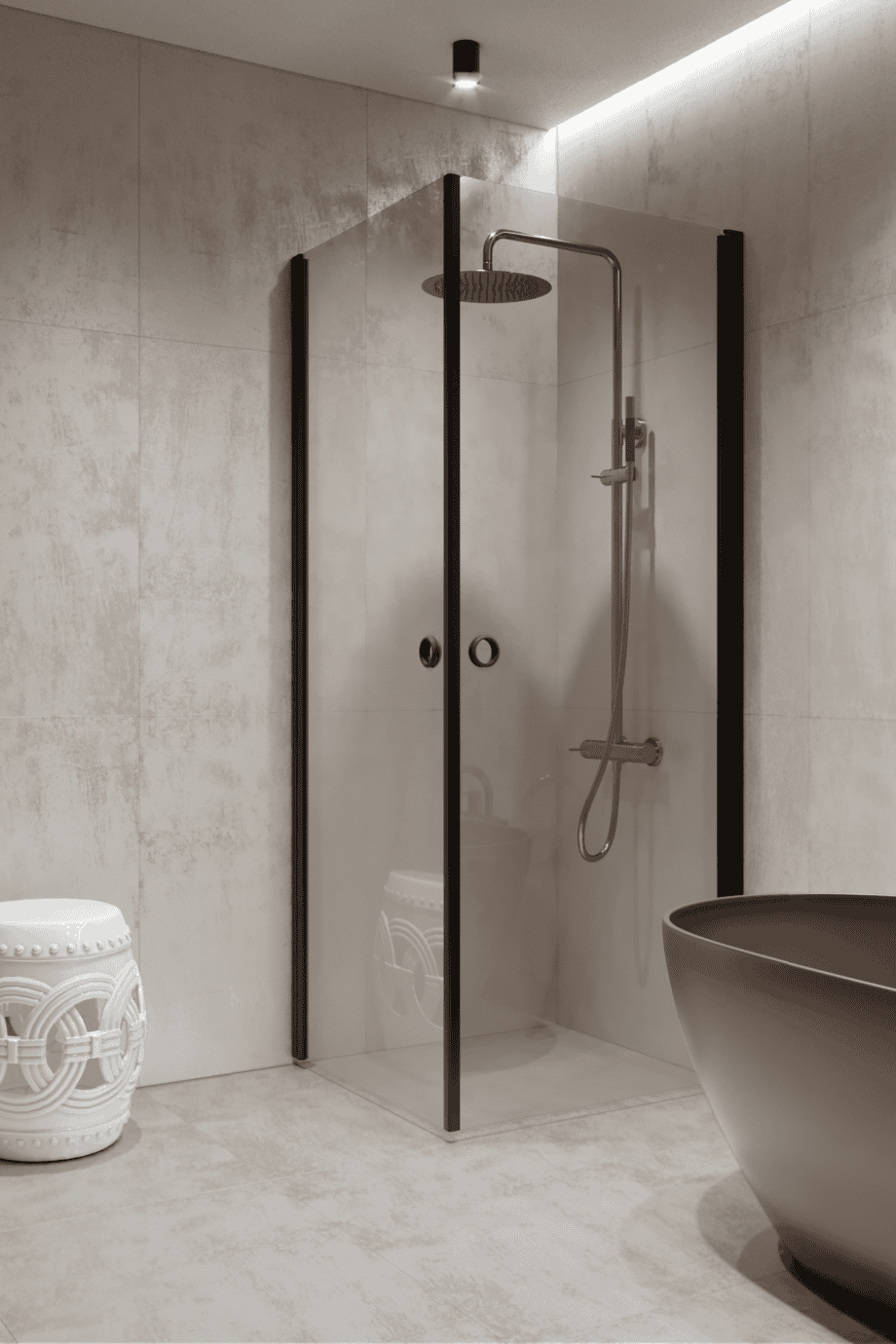 Shower enclosure Hietakari Forma 372, black frame, super bright glass Shower enclosure Hietakari Forma 372, black frame, super bright glass