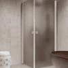 Shower enclosure Hietakari Forma 372, white frame, grey satin glass Shower enclosure Hietakari Forma 372, white frame, grey satin glass