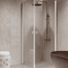 Shower enclosure Hietakari Forma 372, white frame, clear glass Shower enclosure Hietakari Forma 372, hinged door + hinged door