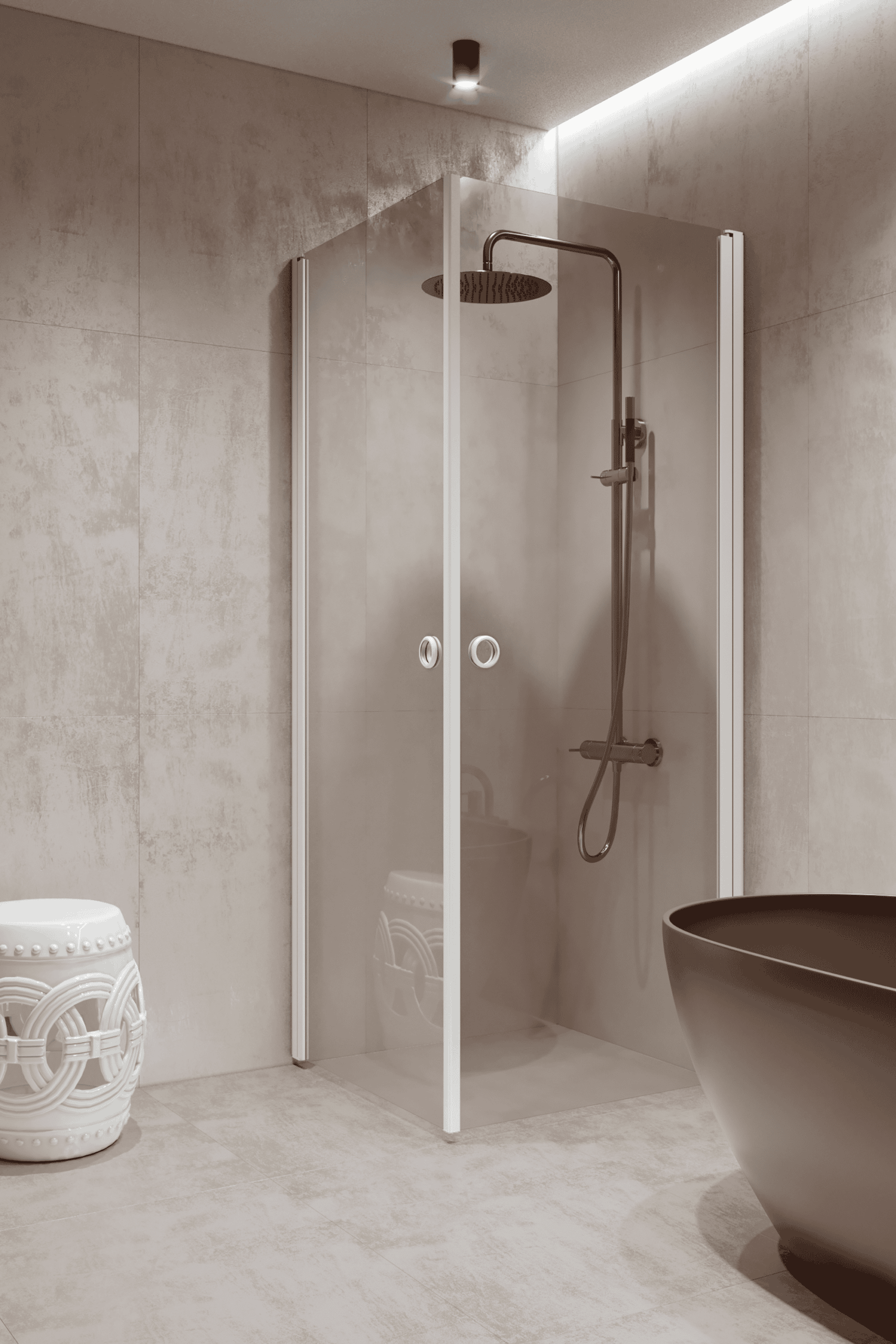 Shower enclosure Hietakari Forma 372, hinged door + hinged door