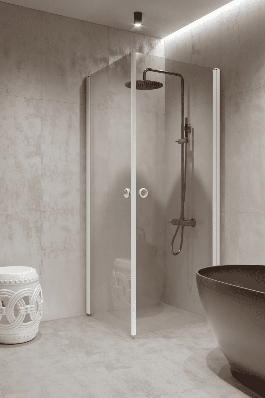 Shower enclosure Hietakari Forma 372, white frame, super bright glass Shower enclosure Hietakari Forma 372, white frame, super bright glass