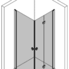 Shower enclosure Hietakari Forma 373 – 3D drawing Shower enclosure Hietakari Forma 373, hinged door + folding door – 3