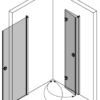 Shower enclosure Hietakari Forma 373 – 3D drawing 2 Shower enclosure Hietakari Forma 373, hinged door + folding door – 4