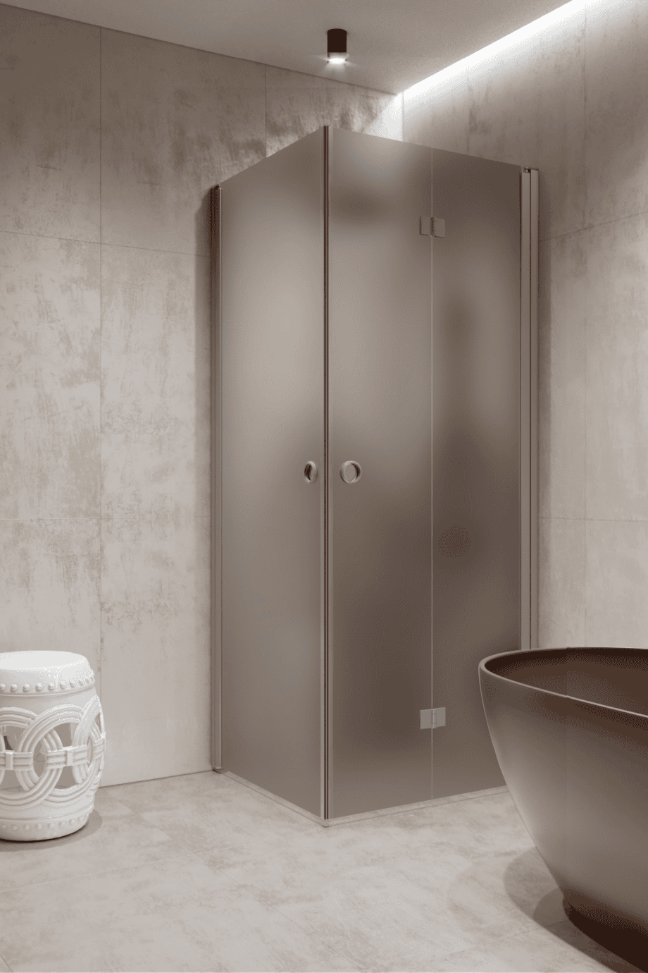 Shower enclosure Hietakari Forma 373, aluminium frame, grey satin glass Shower enclosure Hietakari Forma 373, aluminium frame, grey satin glass