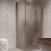 Shower enclosure Hietakari Forma 373, aluminium frame, brown satin glass Shower enclosure Hietakari Forma 373, aluminium frame, brown satin glass
