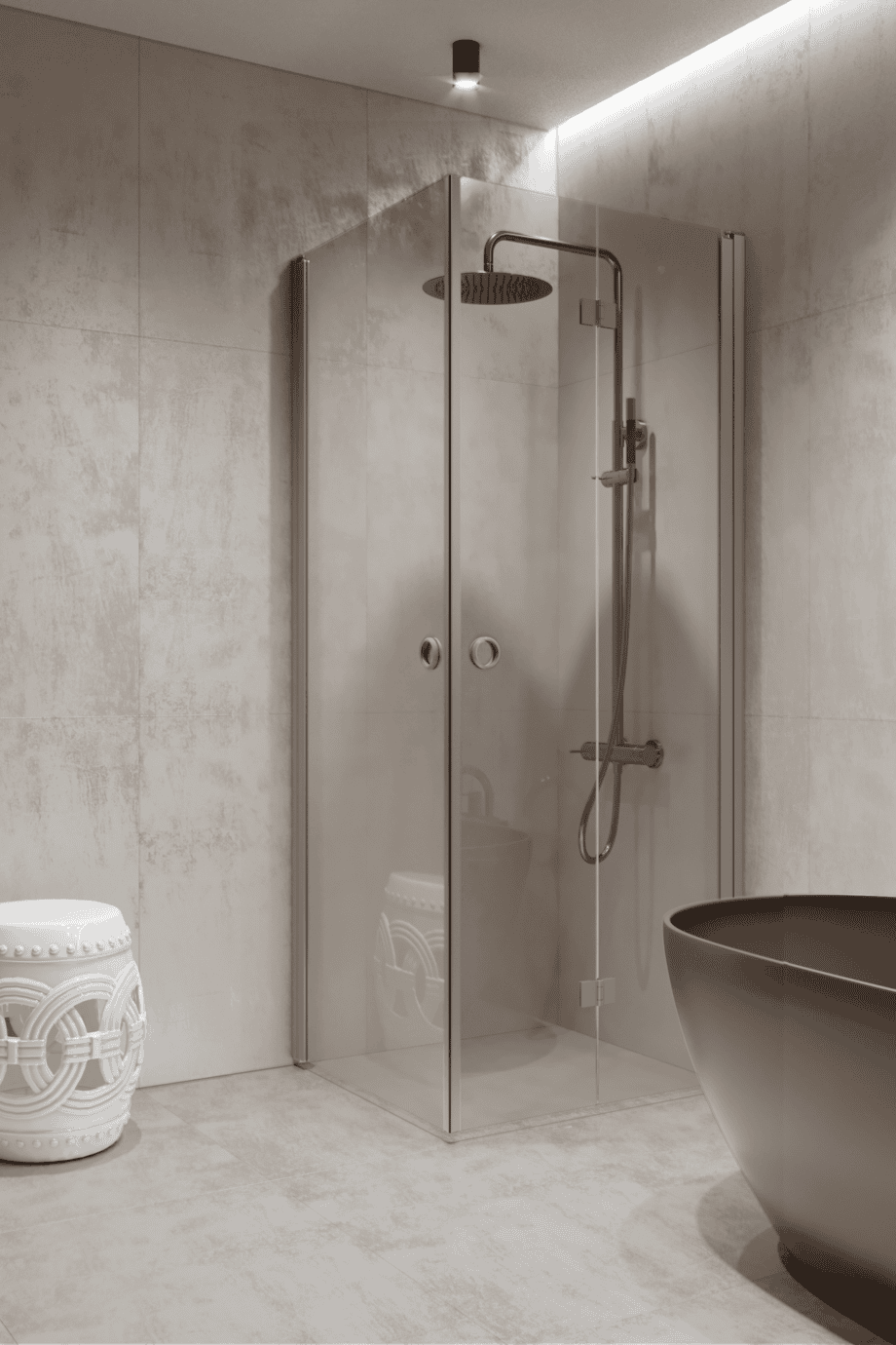 Shower enclosure Hietakari Forma 373, aluminium frame, super bright glass Shower enclosure Hietakari Forma 373, aluminium frame, super bright glass