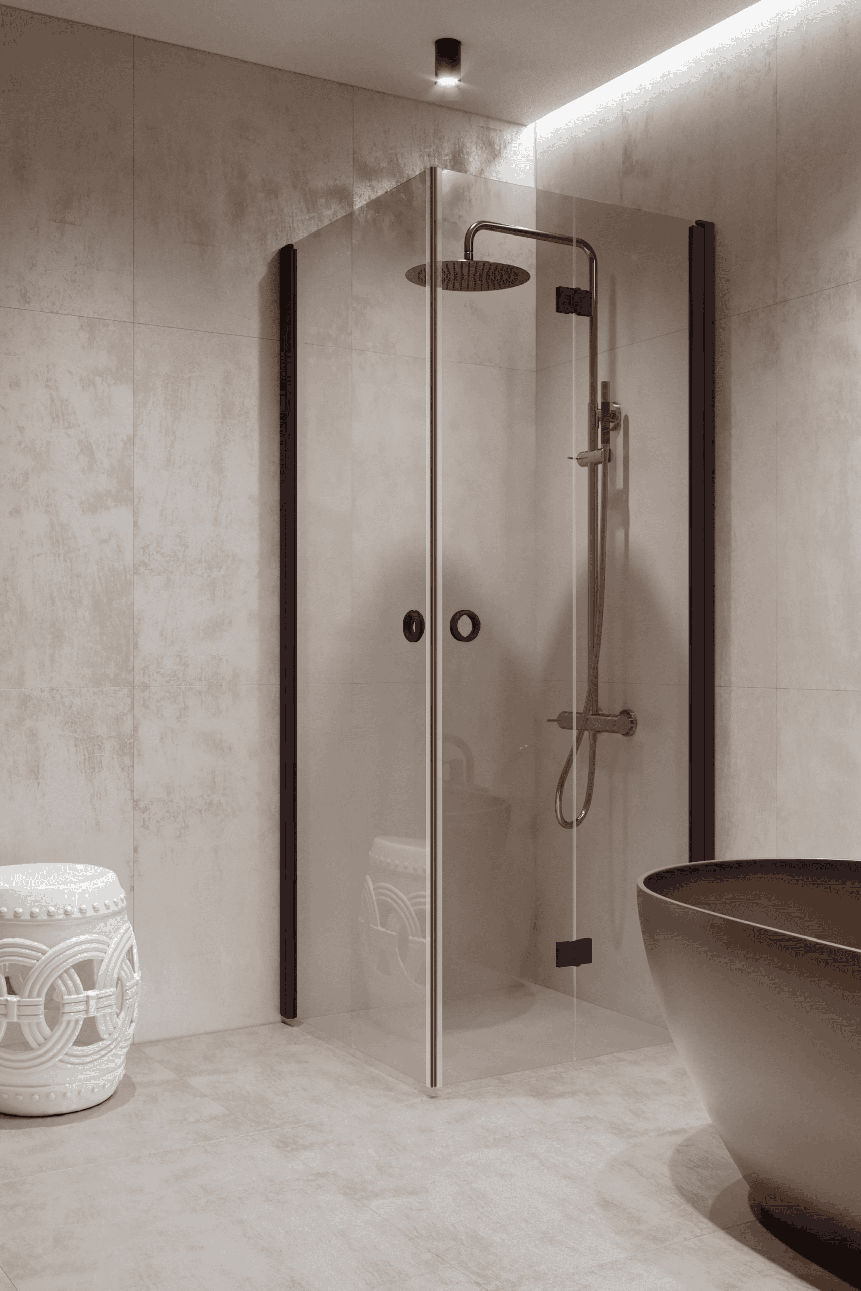 Shower enclosure Hietakari Forma 373, hinged door + folding door – 9