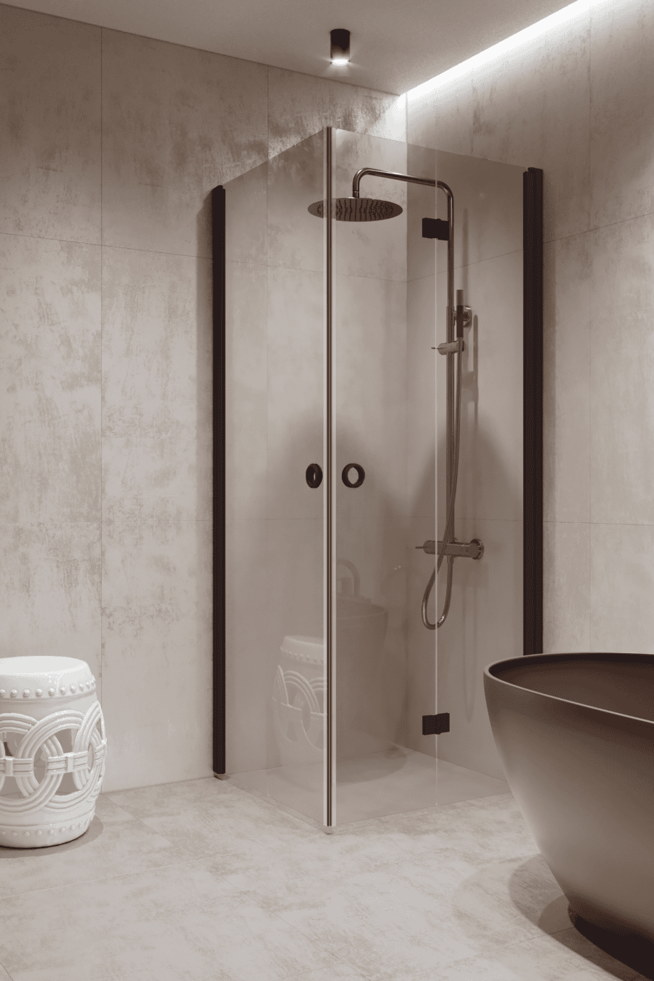 Shower enclosure Hietakari Forma 373, Cocoa frame, super bright glass Shower enclosure Hietakari Forma 373, Cocoa frame, super bright glass