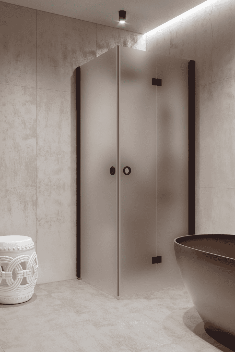 Shower enclosure Hietakari Forma 373, Cocoa frame, super bright satin glass Shower enclosure Hietakari Forma 373, Cocoa frame, super bright satin glass