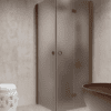 Shower enclosure Hietakari Forma 373, Mocha frame, grey satin glass Shower enclosure Hietakari Forma 373, Mocha frame, grey satin glass