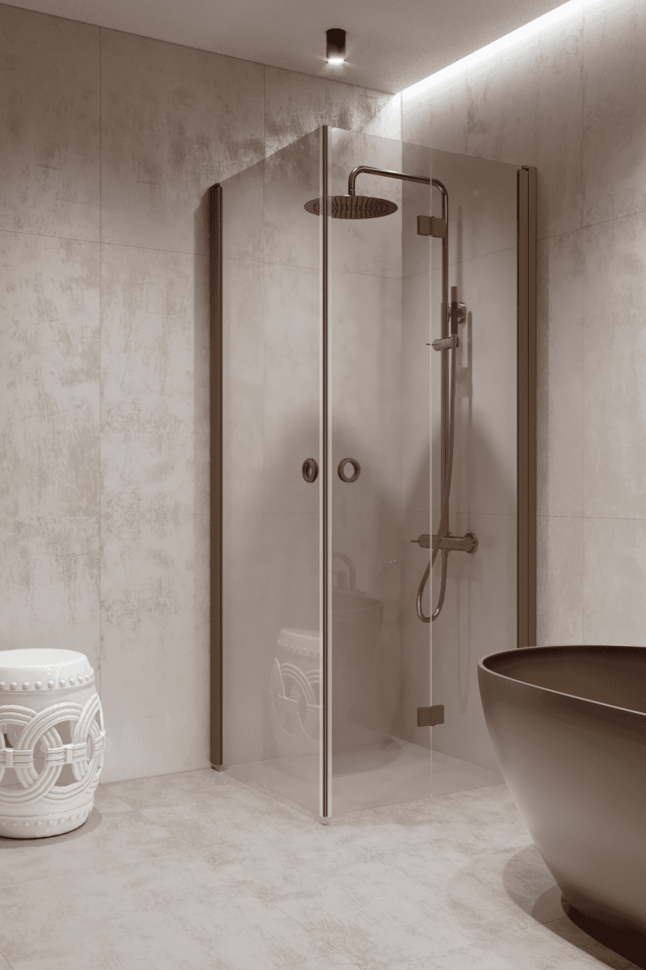 Shower enclosure Hietakari Forma 373, Mocha frame, super bright glass Shower enclosure Hietakari Forma 373, Mocha frame, super bright glass