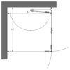 Shower enclosure Hietakari Forma 373 – dimension drawing Shower enclosure Hietakari Forma 373, hinged door + folding door – 2
