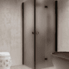Shower enclosure Hietakari Forma 373, black frame, grey satin glass Shower enclosure Hietakari Forma 373, black frame, grey satin glass