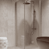 Shower enclosure Hietakari Forma 373, Sand frame, clear glass Shower enclosure Hietakari Forma 373, hinged door + folding door – 7