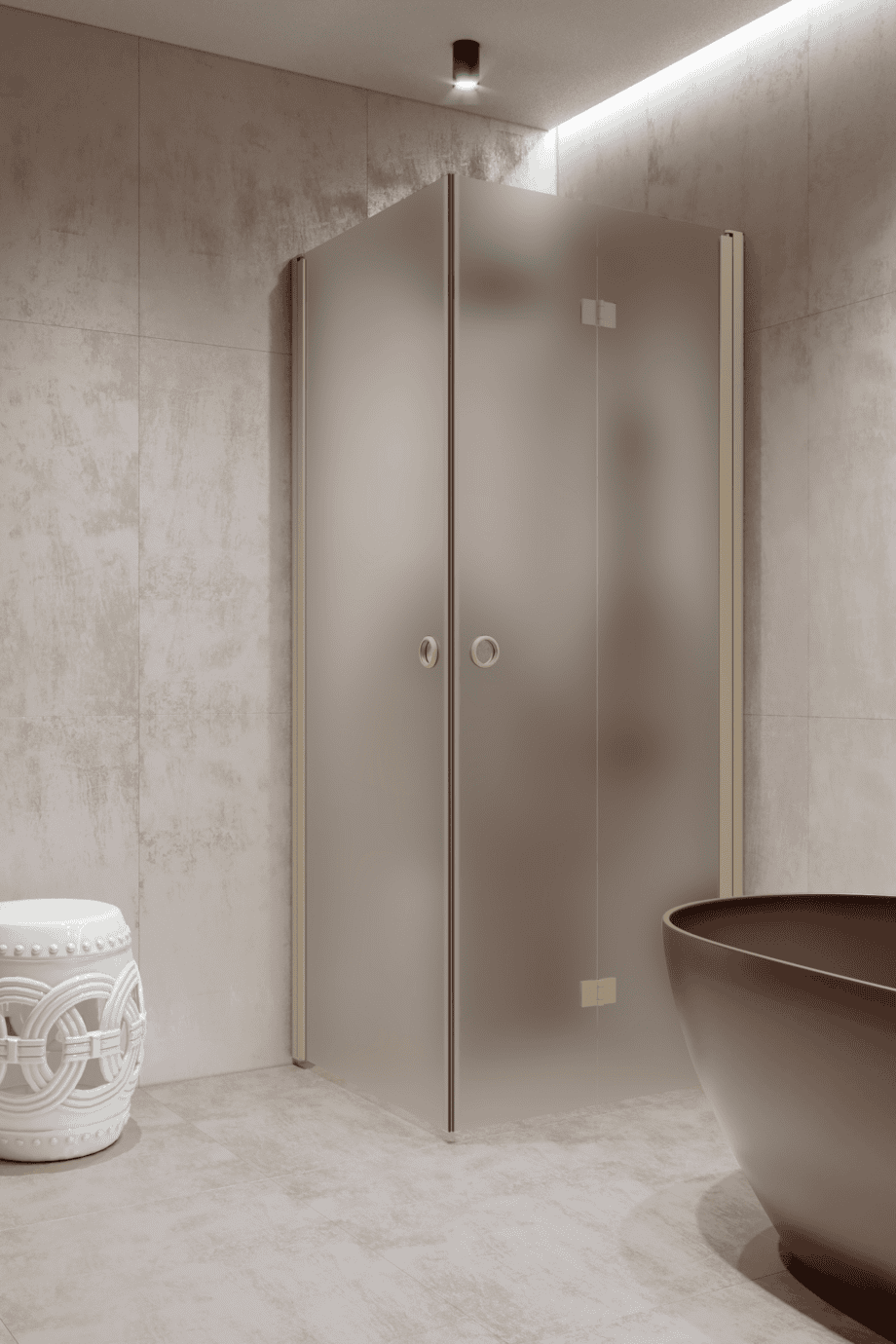 Shower enclosure Hietakari Forma 373, Sand frame, satin frosted glass Shower enclosure Hietakari Forma 373, Sand frame, satin frosted glass