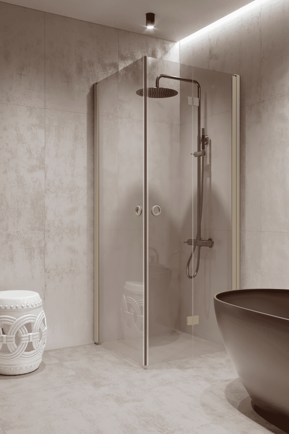 Shower enclosure Hietakari Forma 373, Sand frame, super bright glass Shower enclosure Hietakari Forma 373, Sand frame, super bright glass