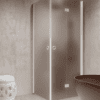 Shower enclosure Hietakari Forma 373, white frame, brown satin glass Shower enclosure Hietakari Forma 373, white frame, brown satin glass