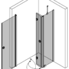 Shower enclosure Hietakari Forma 375 ā 3D drawing 2 Shower enclosure Hietakari Forma 375, hinged door + folding door with fixed part ā 4