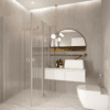Shower enclosure Hietakari Forma 375, aluminium frame, clear glass Shower enclosure Hietakari Forma 375, hinged door + folding door with fixed part ā 5