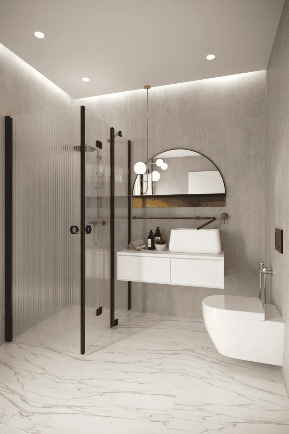 Shower enclosure Hietakari Forma 375, black frame, clear glass Shower enclosure Hietakari Forma 375, hinged door + folding door with fixed part ā 6
