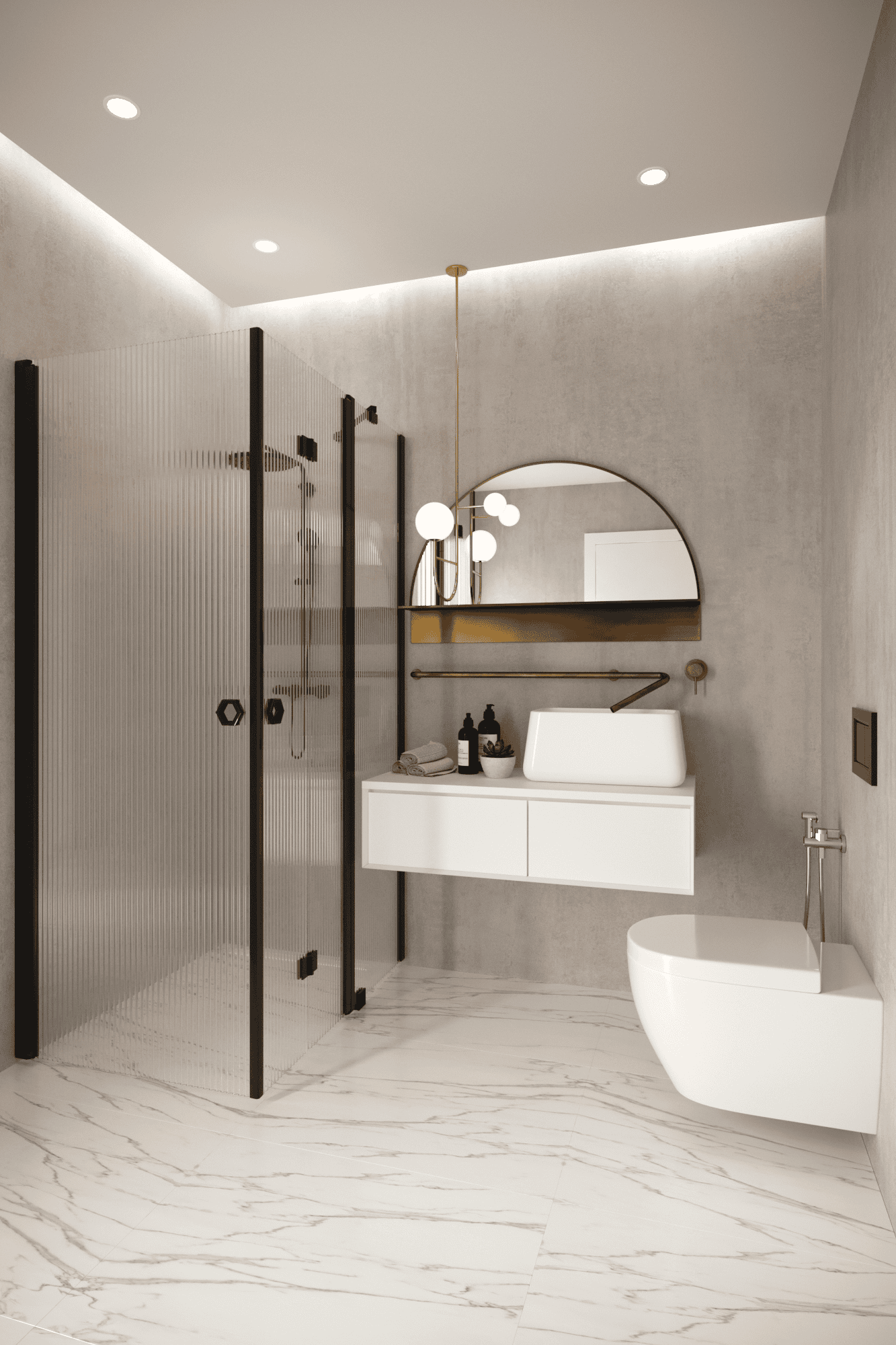 Shower enclosure Hietakari Forma 375, hinged door + folding door with fixed part ā 6