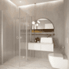 Shower enclosure Hietakari Forma 375, Sand frame, clear glass Shower enclosure Hietakari Forma 375, hinged door + folding door with fixed part ā 7