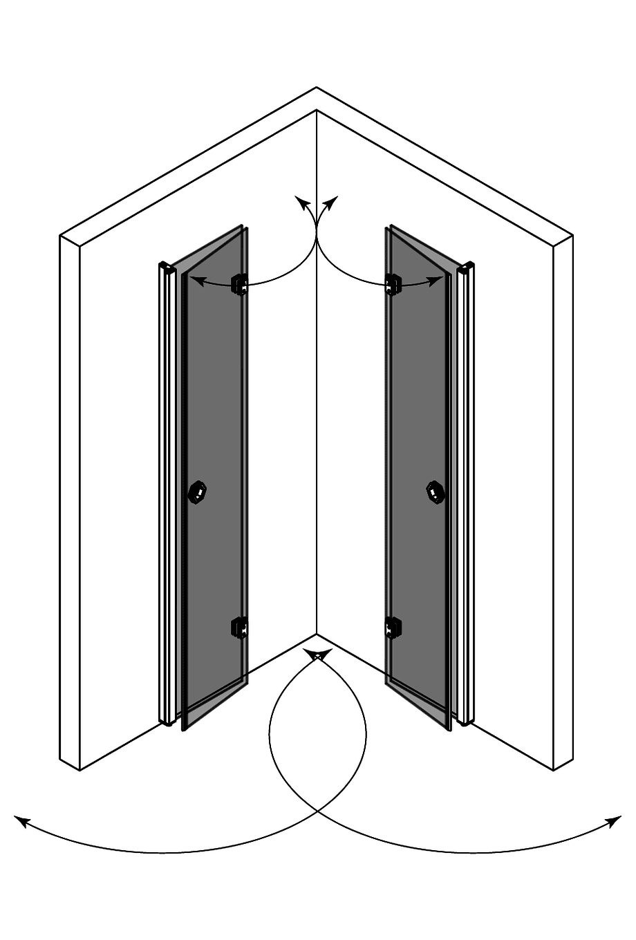 Shower enclosure Hietakari Forma 376, folding door + folding door ā 4
