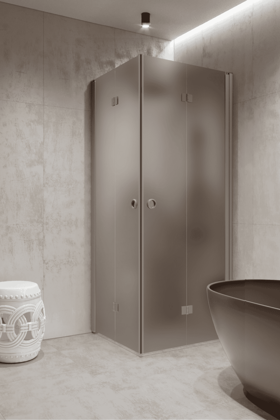 Shower enclosure Hietakari Forma 376, aluminium frame, brown satin glass Shower enclosure Hietakari Forma 376, aluminium frame, brown satin glass