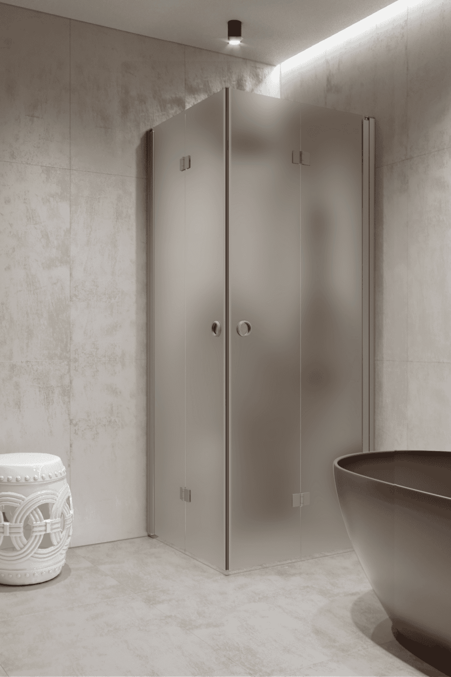 Shower enclosure Hietakari Forma 376, aluminium frame, satin frosted glass Shower enclosure Hietakari Forma 376, aluminium frame, satin frosted glass