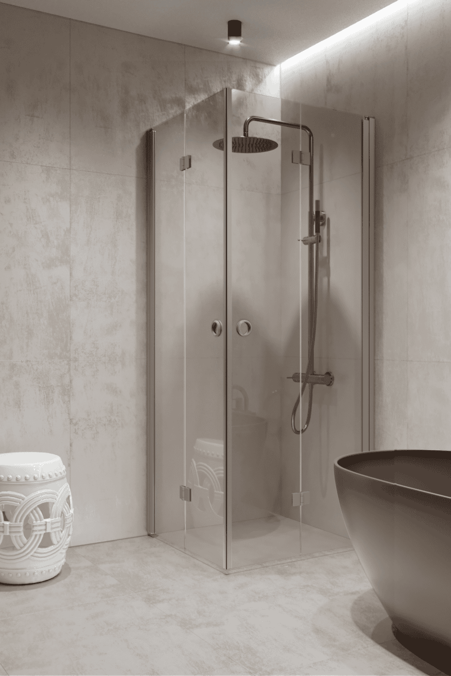 Shower enclosure Hietakari Forma 376, aluminium frame, super bright glass Shower enclosure Hietakari Forma 376, aluminium frame, super bright glass