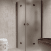 Shower enclosure Hietakari Forma 376, Cocoa frame, satin frosted glass Shower enclosure Hietakari Forma 376, Cocoa frame, satin frosted glass