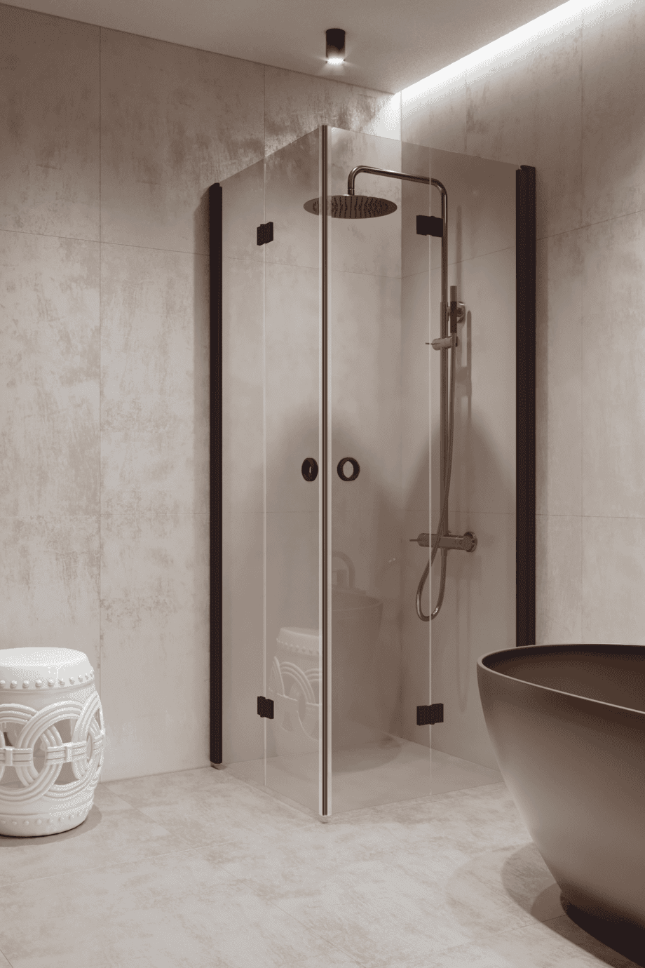 Shower enclosure Hietakari Forma 376, Cocoa frame, super bright glass Shower enclosure Hietakari Forma 376, Cocoa frame, super bright glass