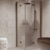 Shower enclosure Hietakari Forma 376, Mocha frame, clear glass Shower enclosure Hietakari Forma 376, folding door + folding door ā 8