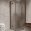 Shower enclosure Hietakari Forma 376, Mocha frame, brown satin glass Shower enclosure Hietakari Forma 376, Mocha frame, brown satin glass